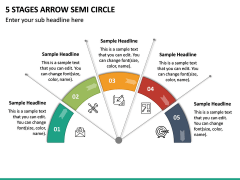 5 Stages Arrow Semi Circle PPT Slide 2