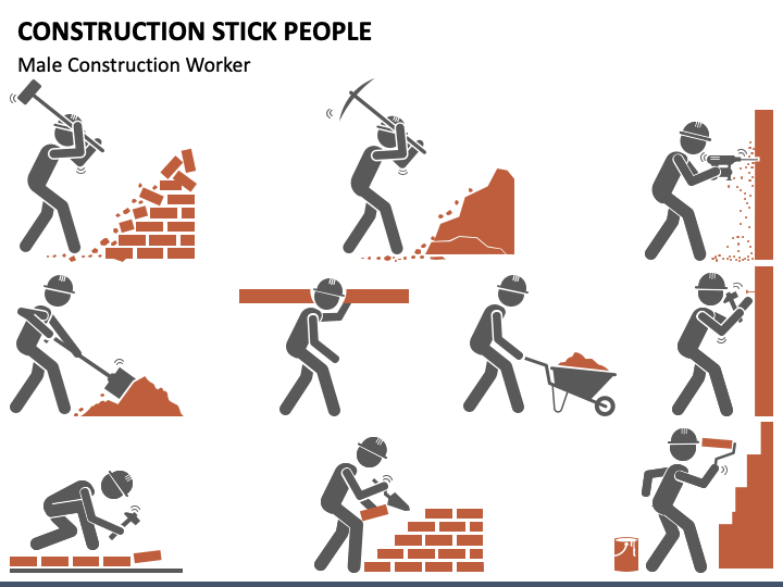 Construction Stick People PPT Slide 1