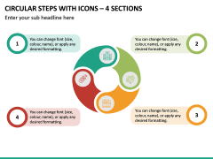 Circular Steps with Icons – 4 Sections PPT Slide 2