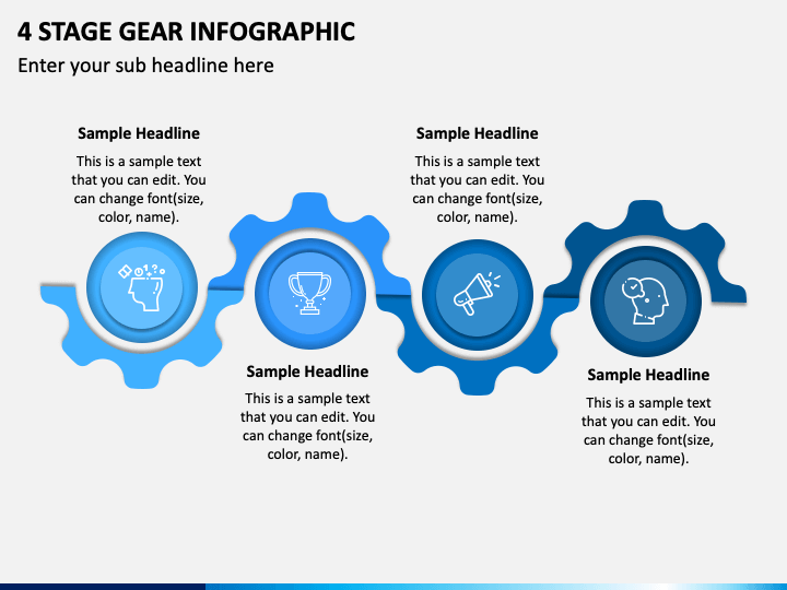 4 Stage Gear Infographic PPT Slide 1