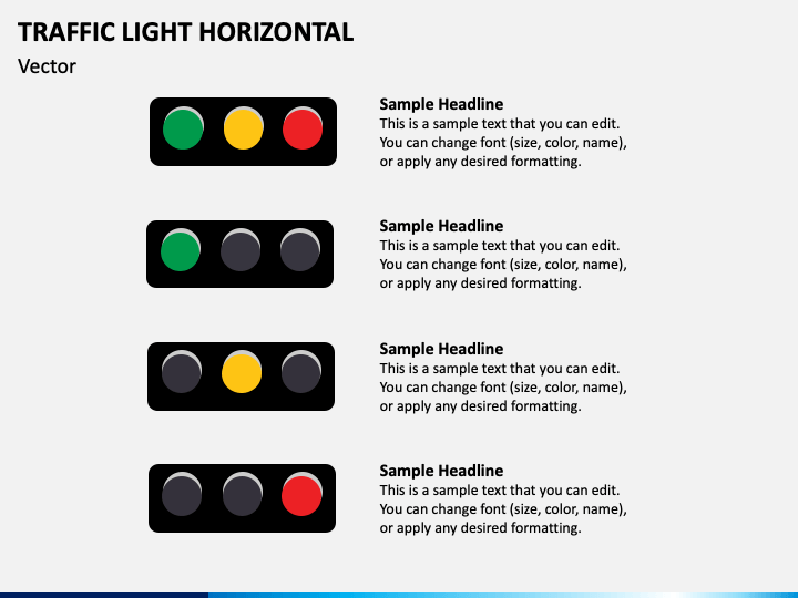Traffic Light Horizontal PowerPoint Template - PPT Slides