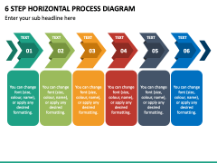 6 Step Horizontal Process Diagram PowerPoint Template - PPT Slides