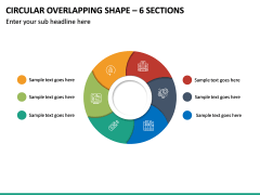 Circular Overlapping Shape – 6 Sections PPT Slide 2
