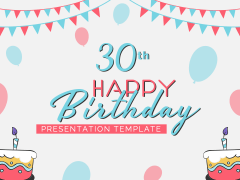 30th Birthday Presentation Template PPT Slide 1