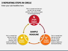 3 Repeating Steps in Circle PPT Slide 1