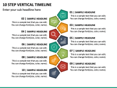 10 Step Vertical Timeline PPT Slide 2