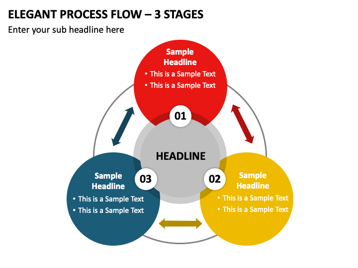 Elegant Process Flow - 3 Stages PPT Slide 2