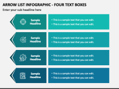 Arrow List Infographic - Four Text Boxes PPT Slide 1