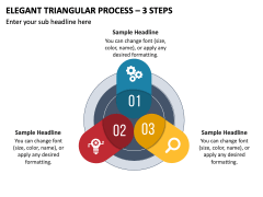 Elegant Triangular Process - 3 Steps PPT Slide 2