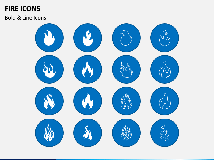 Fire Icons PPT Slide 1