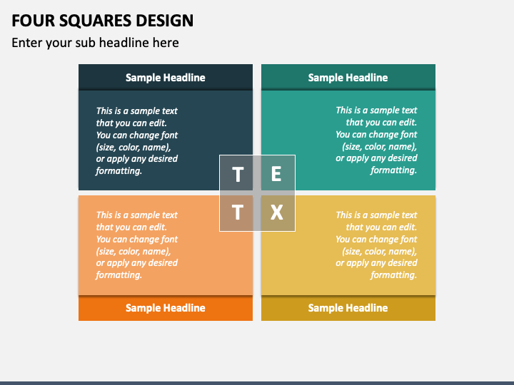 Four Squares Design PowerPoint Presentation Slides - PPT Template