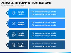 Arrow List Infographic - Four Text Boxes PPT Slide 2