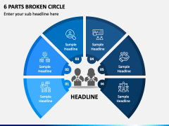 6 Parts Broken Circle PPT Slide 2