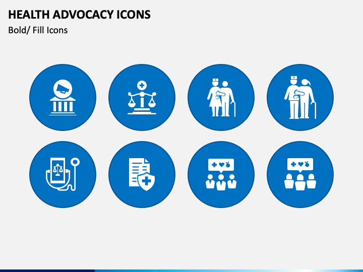 Health Advocacy Icons PPT Slide 1