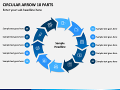 Circular Arrow 10 Parts PPT Slide 1