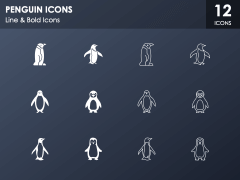 Penguin Icons PPT Slide 1
