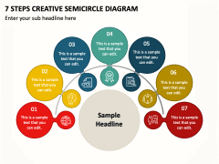 7 Steps Creative Semicircle Diagram PPT Slide 1