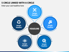 5 Circle Linked with A Circle PPT Slide 2