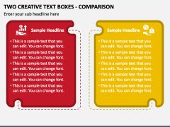Two Creative Text Boxes - Comparison PPT Slide 1
