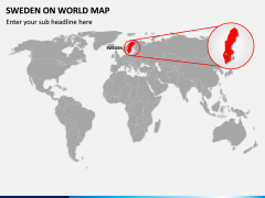 Sweden on World Map PPT Slide 1