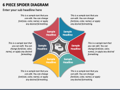 6 Piece Spider Diagram PPT Slide 2