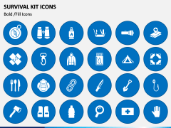 Survival Kit Icons PPT Slide 1
