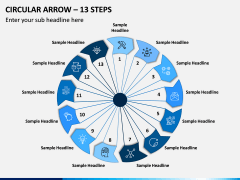Circular Arrow - 13 Steps PPT Slide 1
