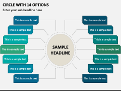 Circle with 14 Options PPT Slide 1