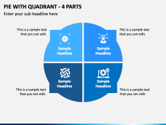 Pie with Quadrant - 4 Parts PPT Slide 2