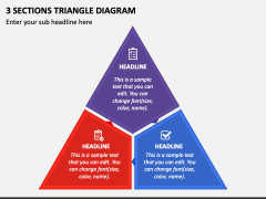 3 Sections Triangle Diagram PPT Slide 1