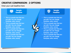 Creative Comparison - 2 Options PPT Slide 2