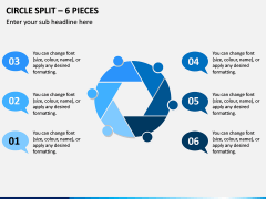 Circle Split – 6 Pieces PPT Slide 1