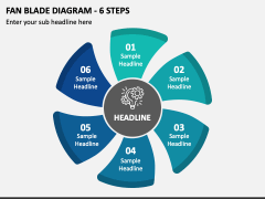 Fan Blade Diagram - 6 Steps PPT Slide 1