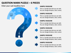 Question Mark Puzzle - 6 Pieces Powerpoint Template - Ppt Slides