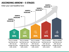 Ascending Arrow - 5 Stages PPT Slide 2