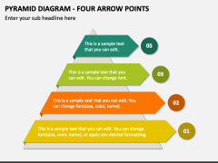 Pyramid Diagram - Four Arrow Points PPT Slide 1