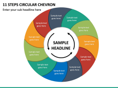 11 Steps Circular Chevron PPT Slide 2