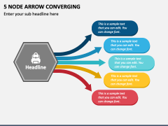 5 Node Arrow Converging PPT Slide 2
