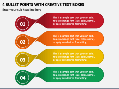 4 Bullet Points with Creative Text Boxes PPT Slide 1