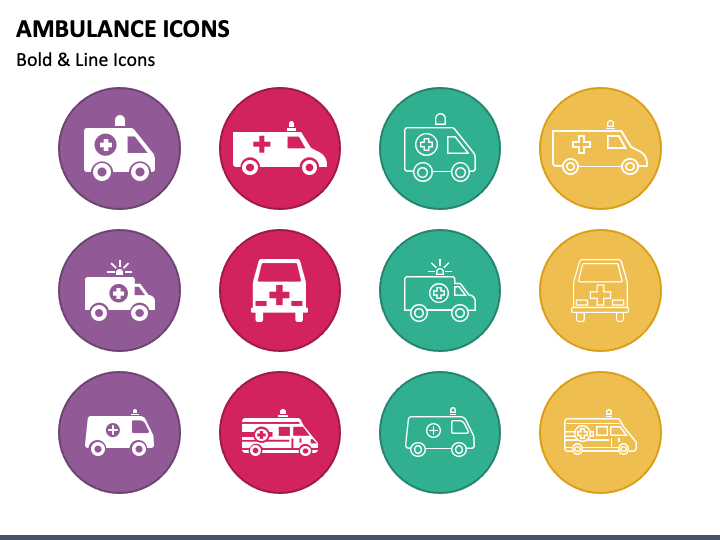 Ambulance Icons PPT Slide 1