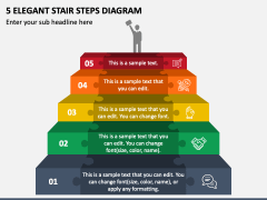 5 Elegant Stair Steps Diagram PPT Slide 1