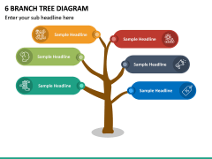 6 Branch Tree Diagram PPT Slide 2