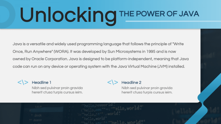 Free - Java Programming Workshop PowerPoint and Google Slides Template ...