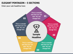Elegant Pentagon - 5 Sections PPT Slide 1