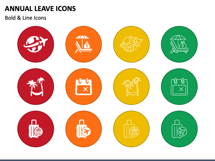 Annual Leave Icons PPT Slide 1