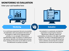 Monitoring Vs Evaluation PowerPoint And Google Slides Template - PPT Slides