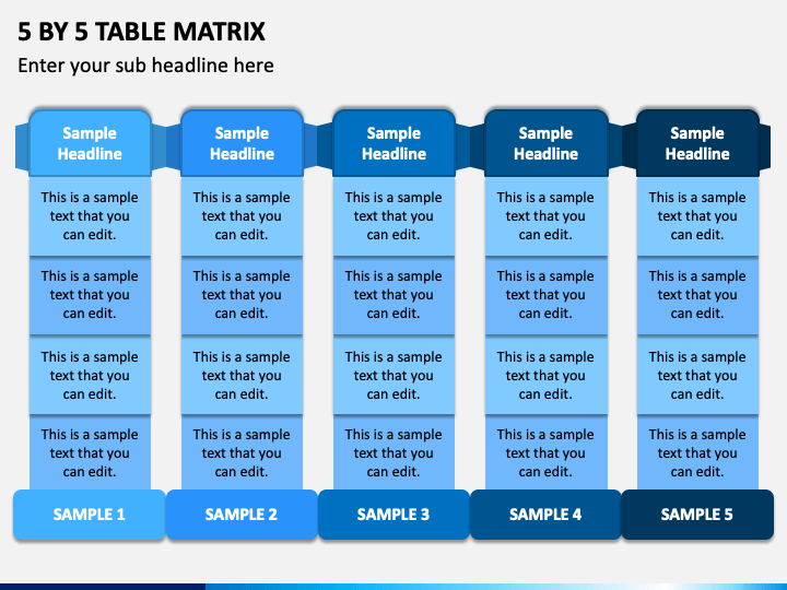 5 By 5 Table Matrix PPT Slide 1