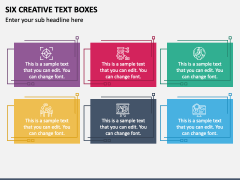 Six Creative Text Boxes PPT Slide 1