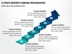 6 Steps Growth Arrow Infographic PPT Slide 2