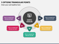 5 Options Triangular Points PPT Slide 2